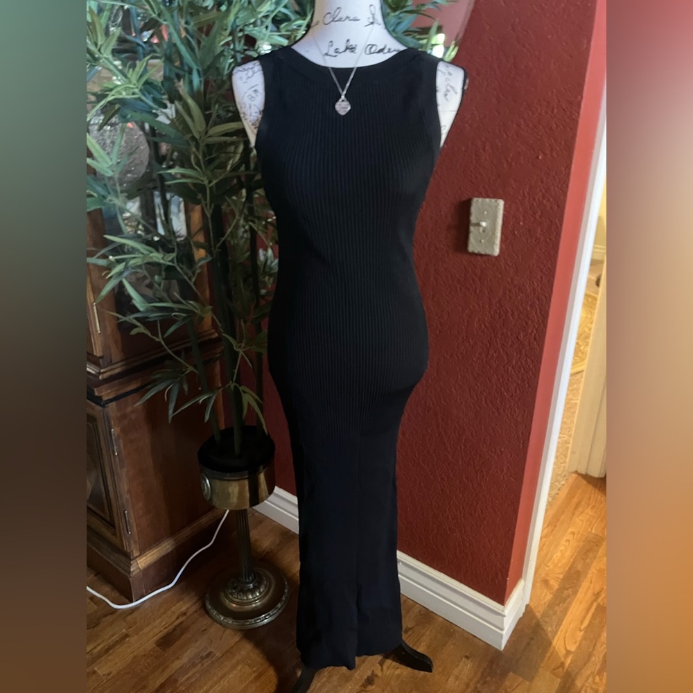 GOOD AMERICAN SHINE SCOOP BACK TANK DRESS SZ L